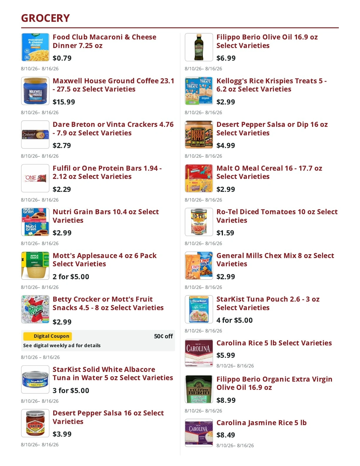 Main Street Market flyer page 6