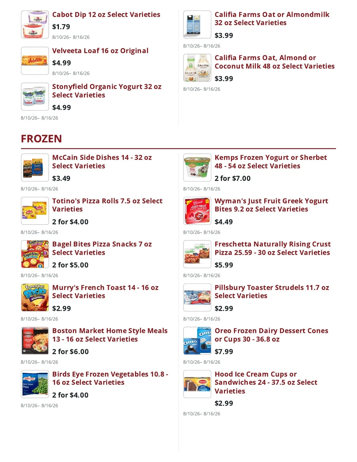 Main Street Market flyer page 8