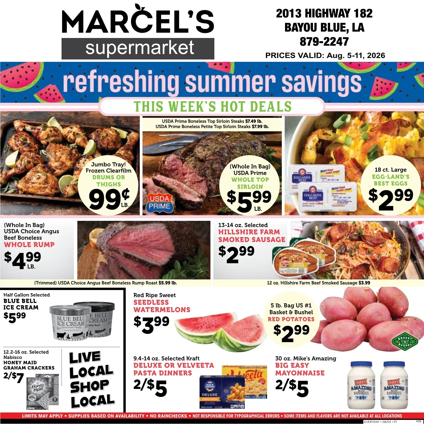 Marcel's Supermarket flyer page 1