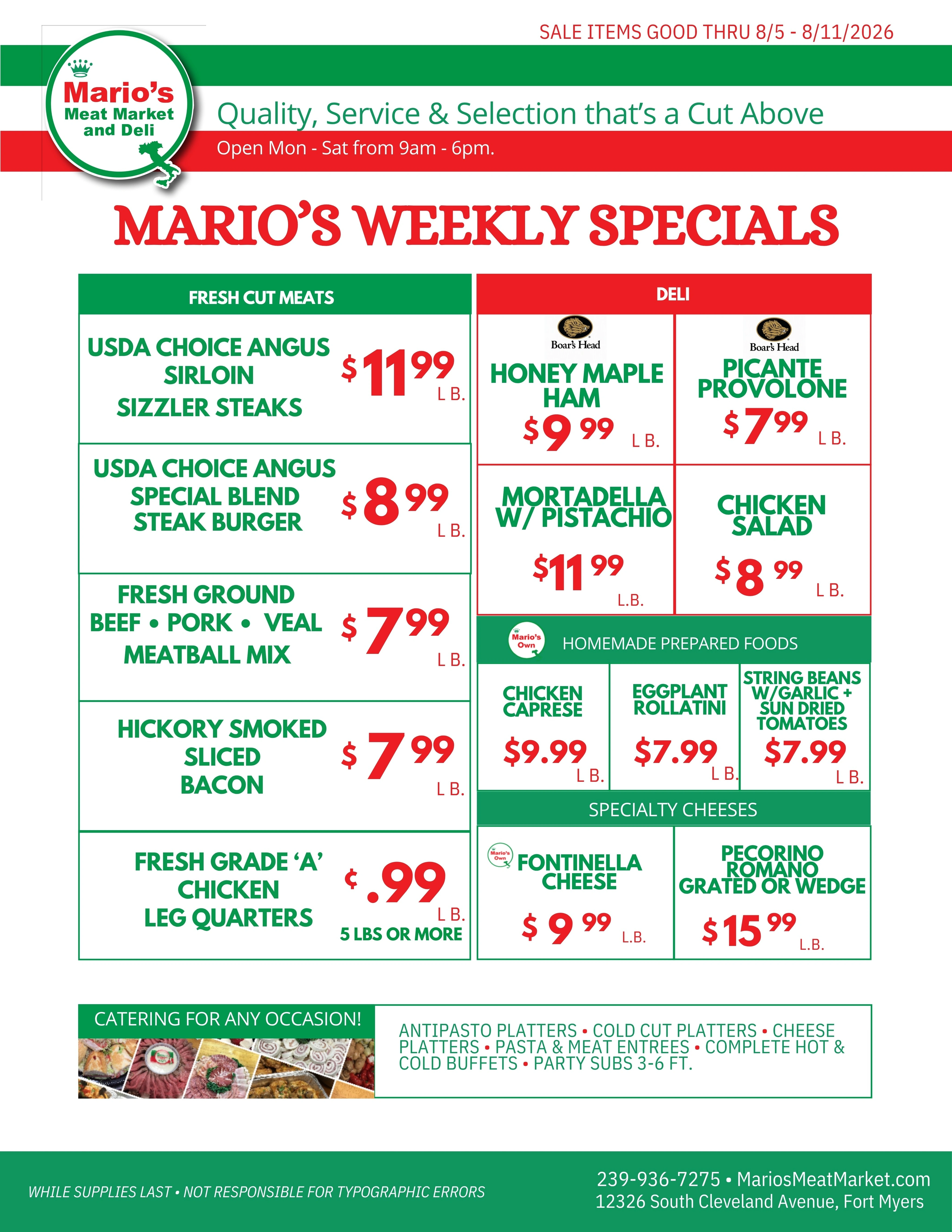 Mario's Meat Market & Deli flyer page 1