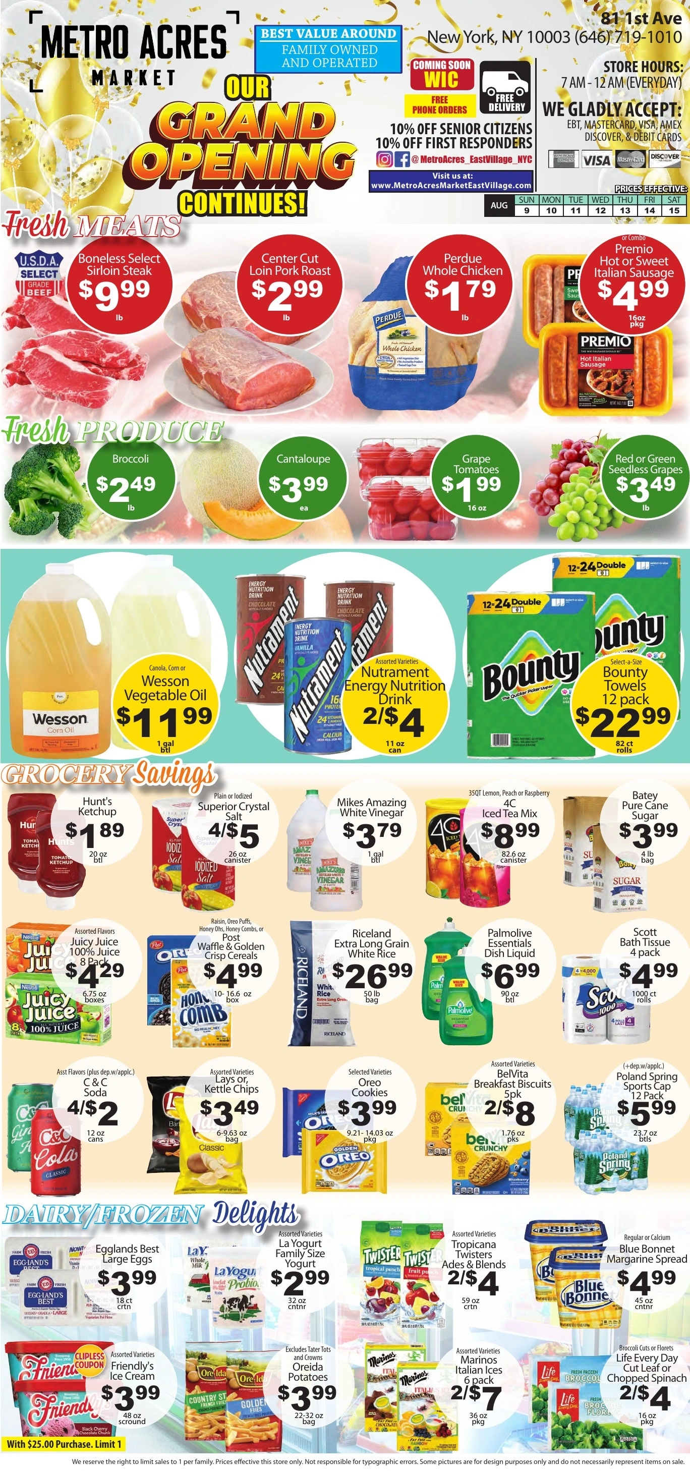 Metro Acres Market flyer page 1