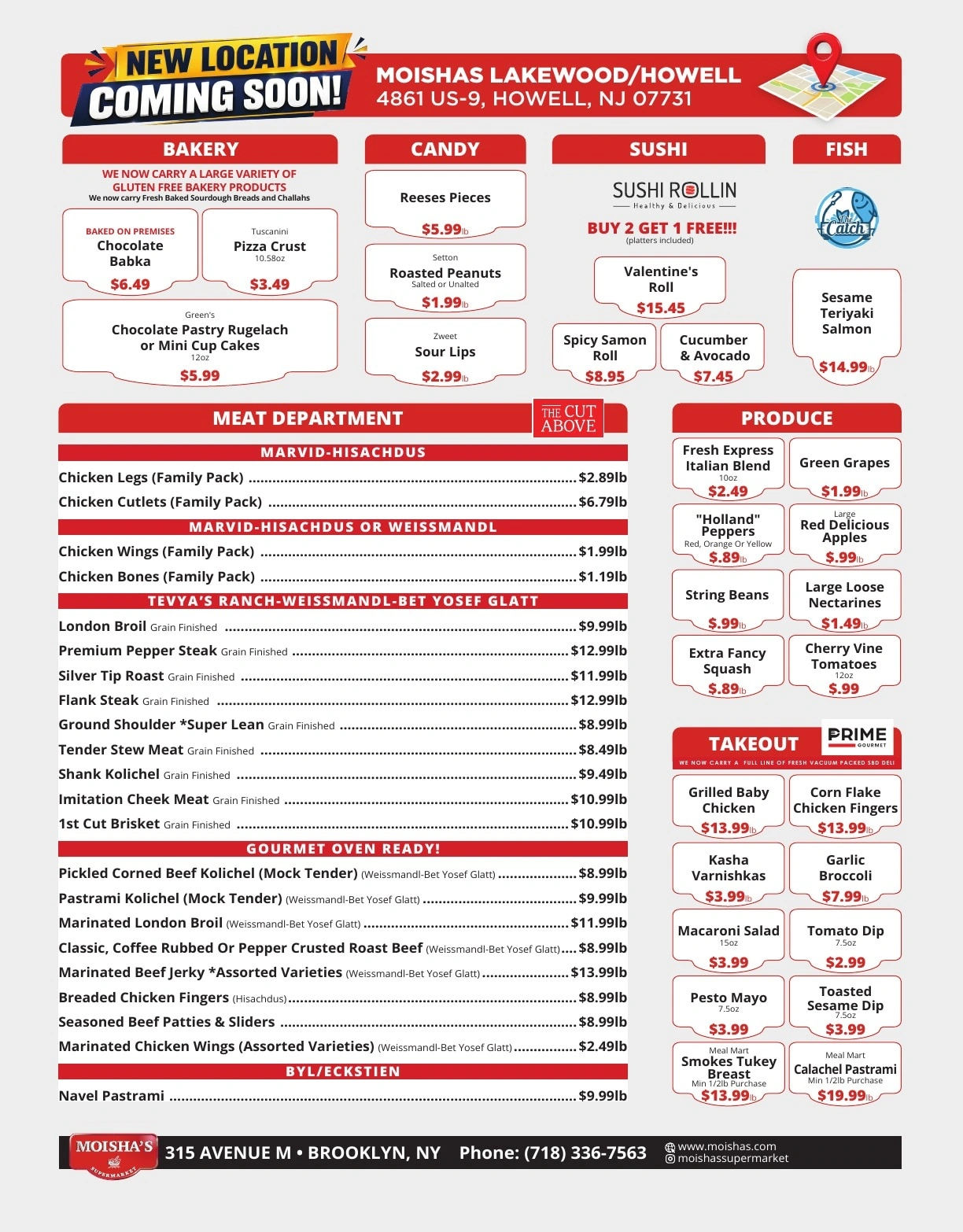 Moisha's Supermarket flyer page 1