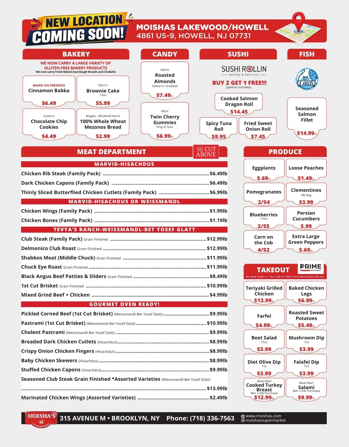 Moisha's Supermarket flyer page 1