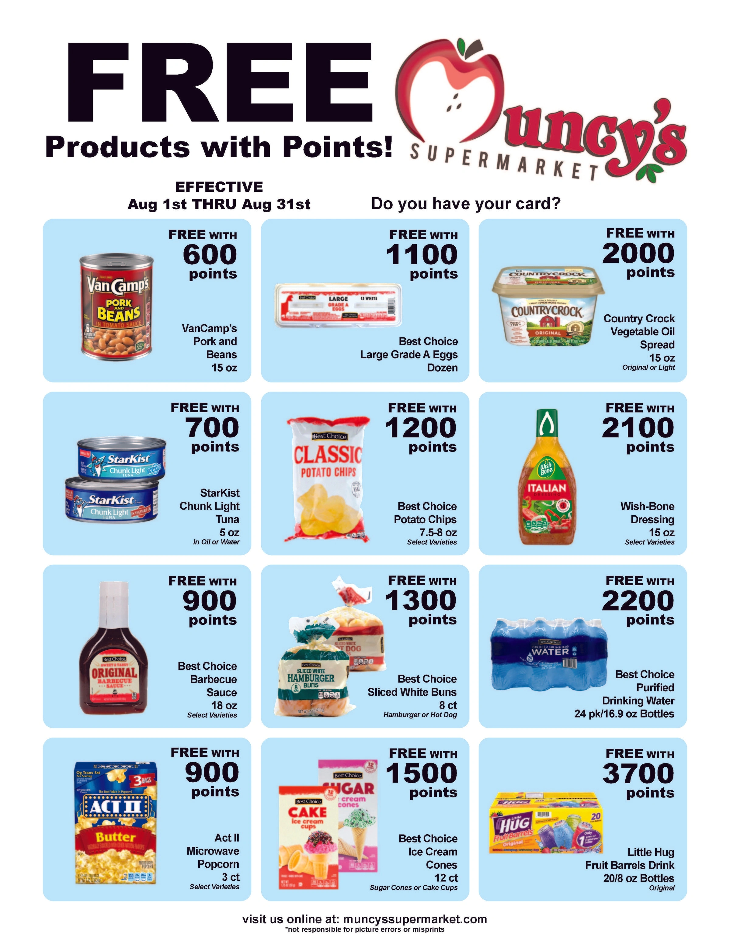 Muncy's Supermarket flyer page 1