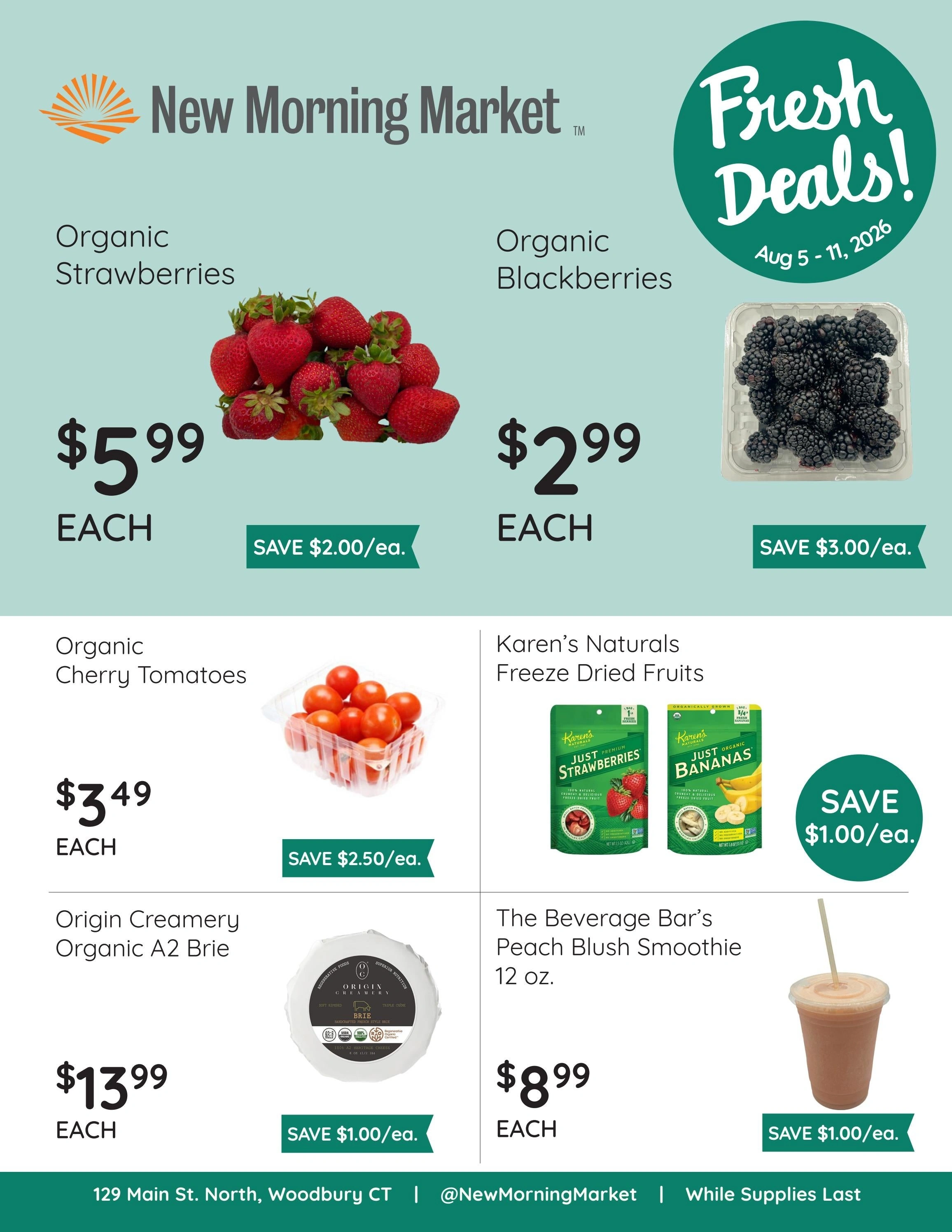New Morning Market flyer page 1