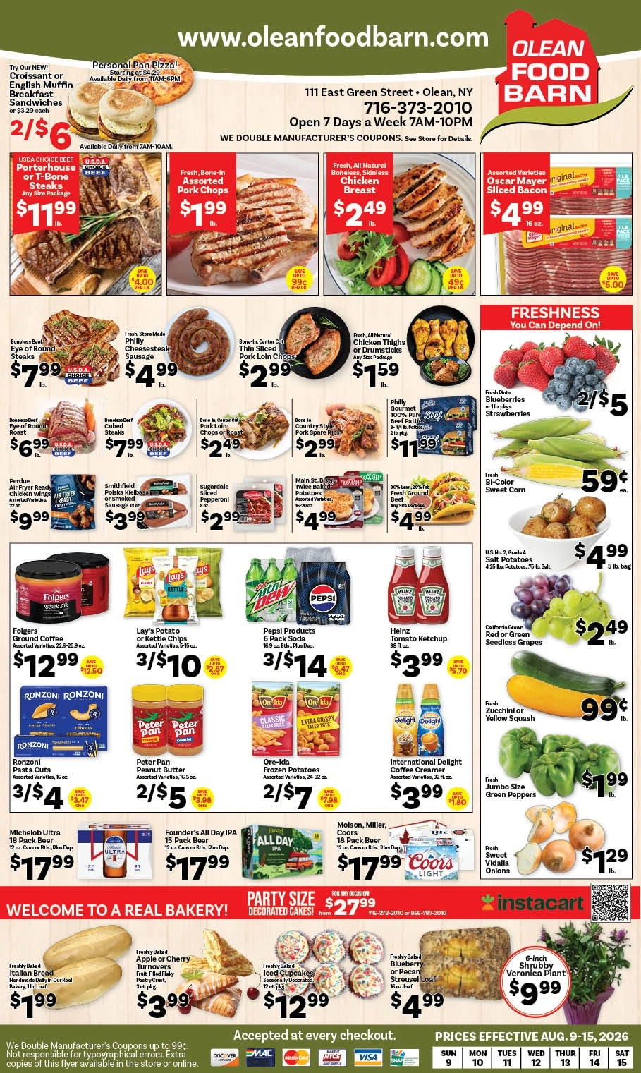 Olean Food Barn flyer page 1
