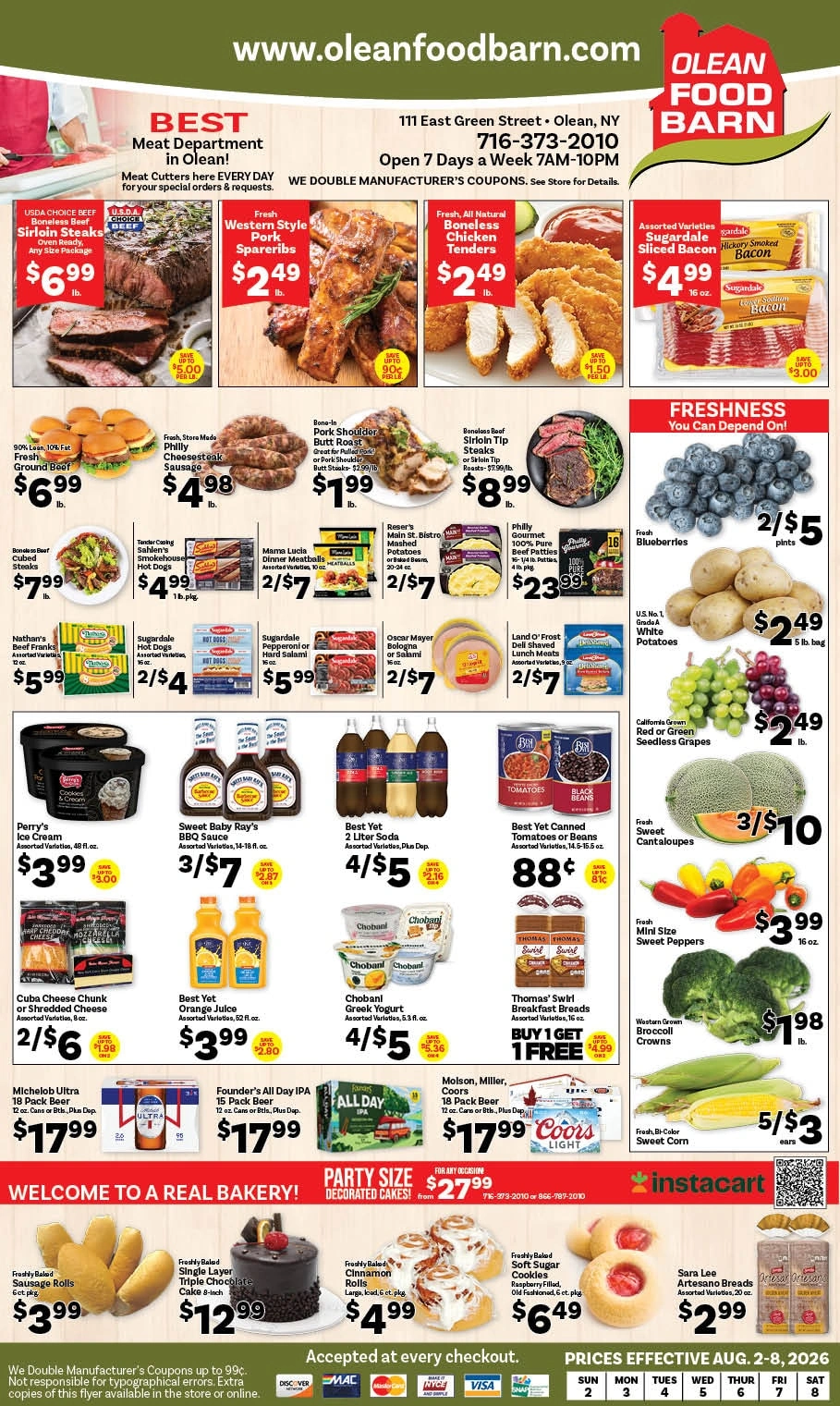 Olean Food Barn flyer page 1