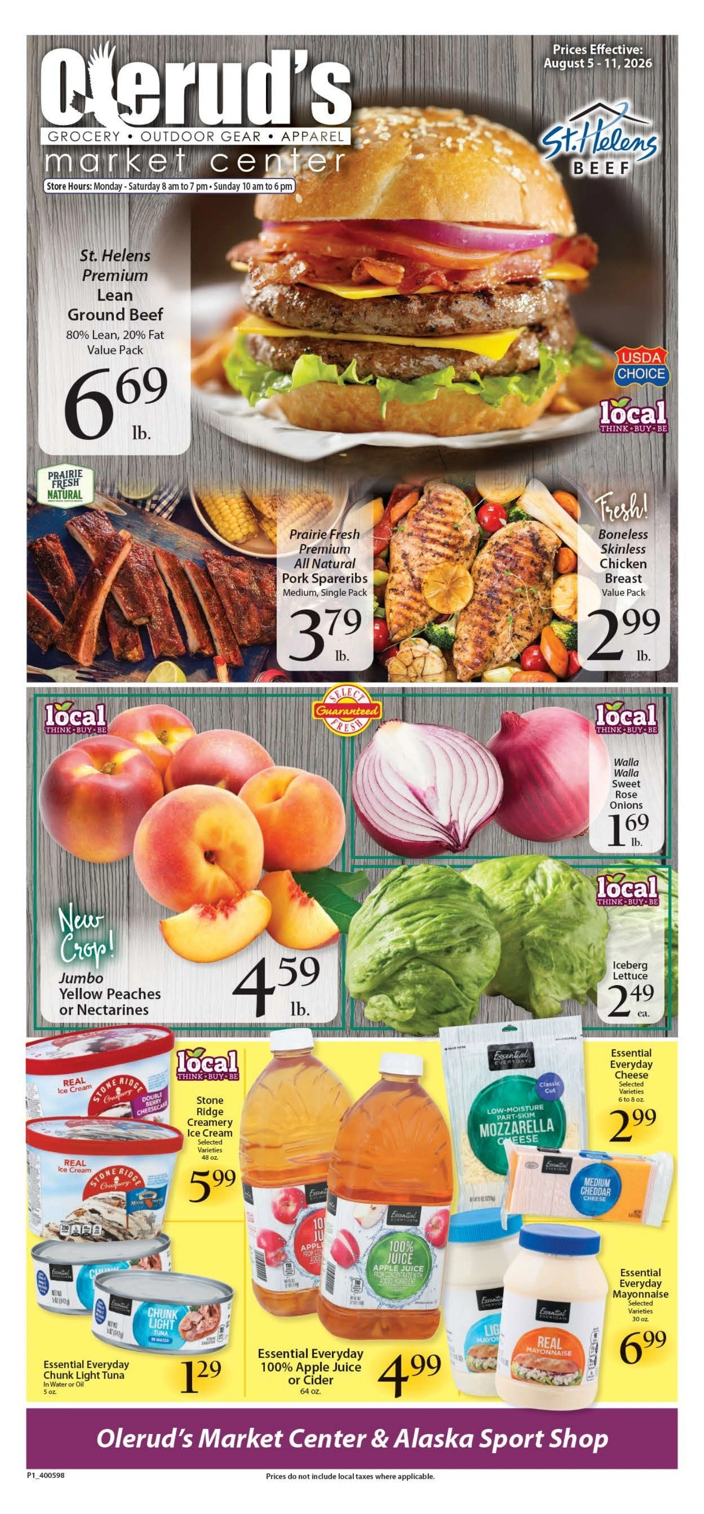 Olerud's Market Center flyer page 1