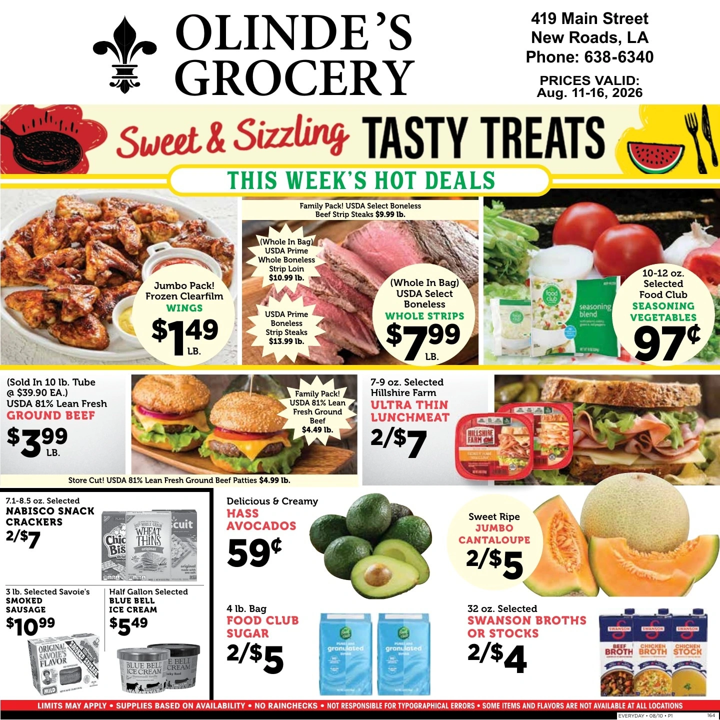 Olinde's Grocery flyer page 1