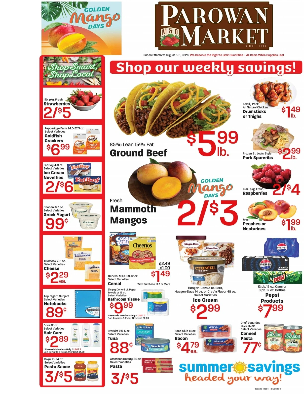 Parowan's Market flyer page 1