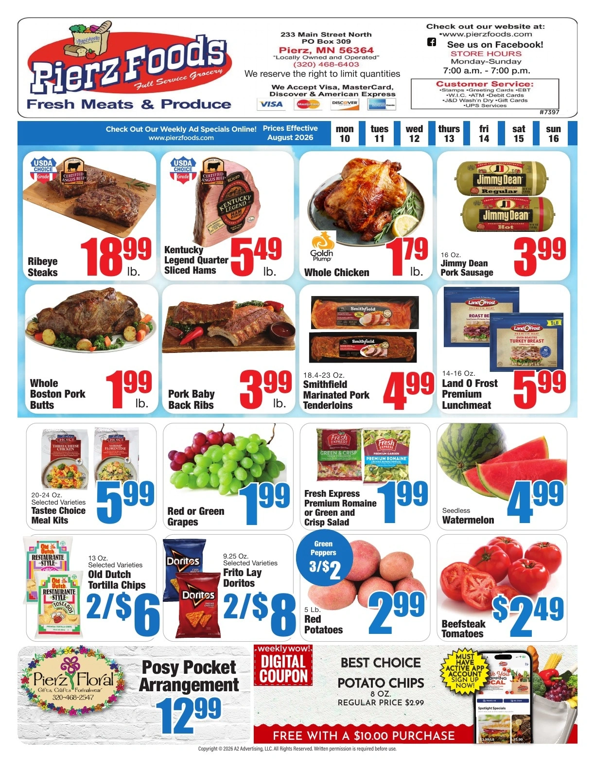 Pierz Foods flyer page 1