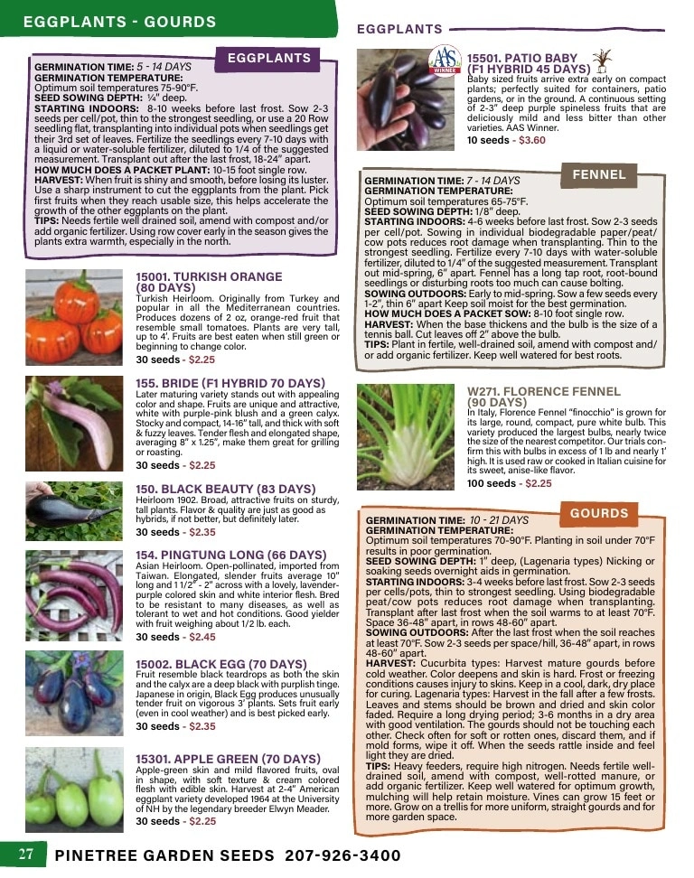 Pinetree Garden Seeds flyer page 28