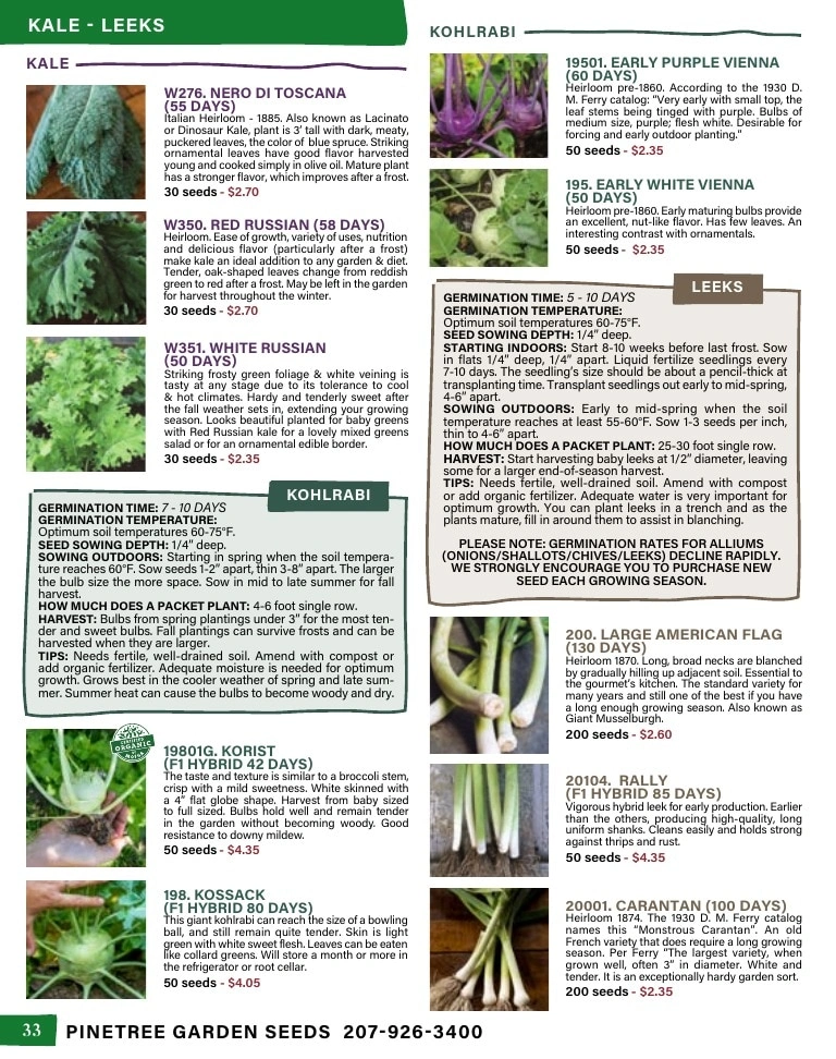 Pinetree Garden Seeds flyer page 34