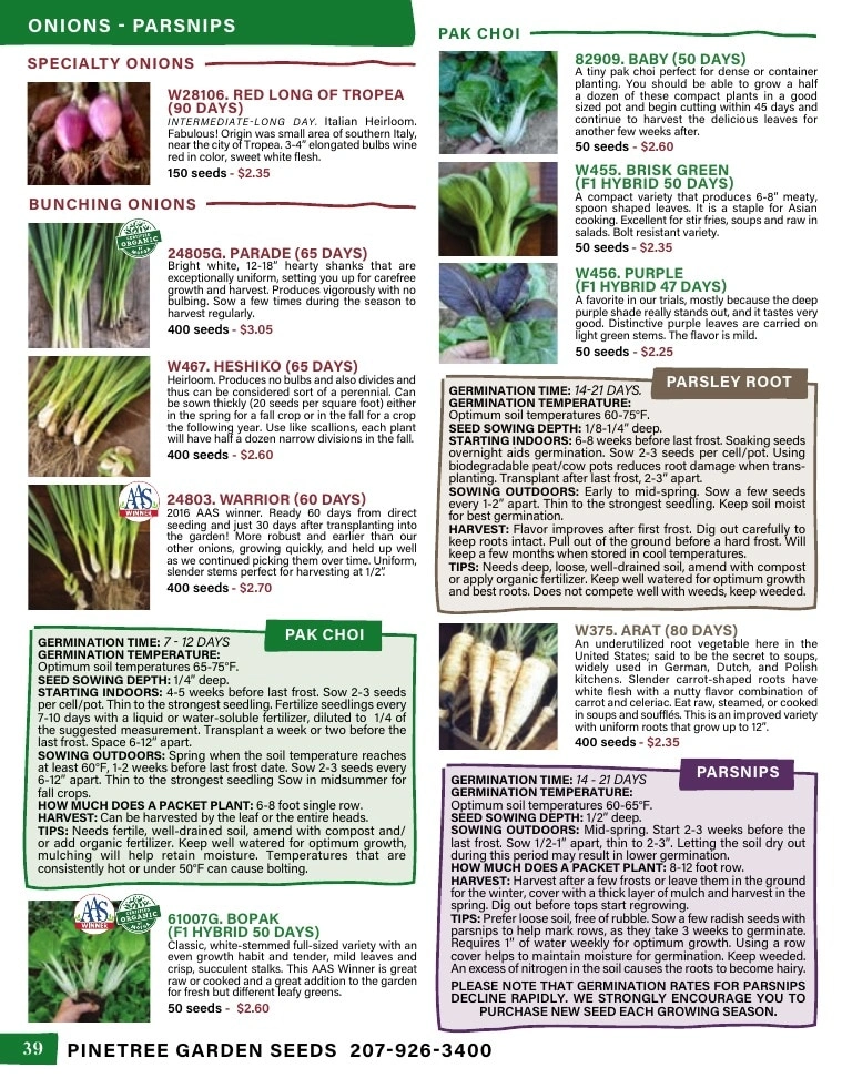 Pinetree Garden Seeds flyer page 40