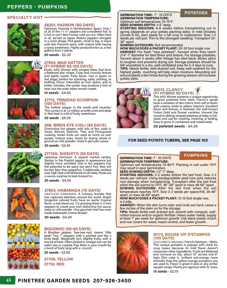 Pinetree Garden Seeds flyer page 46