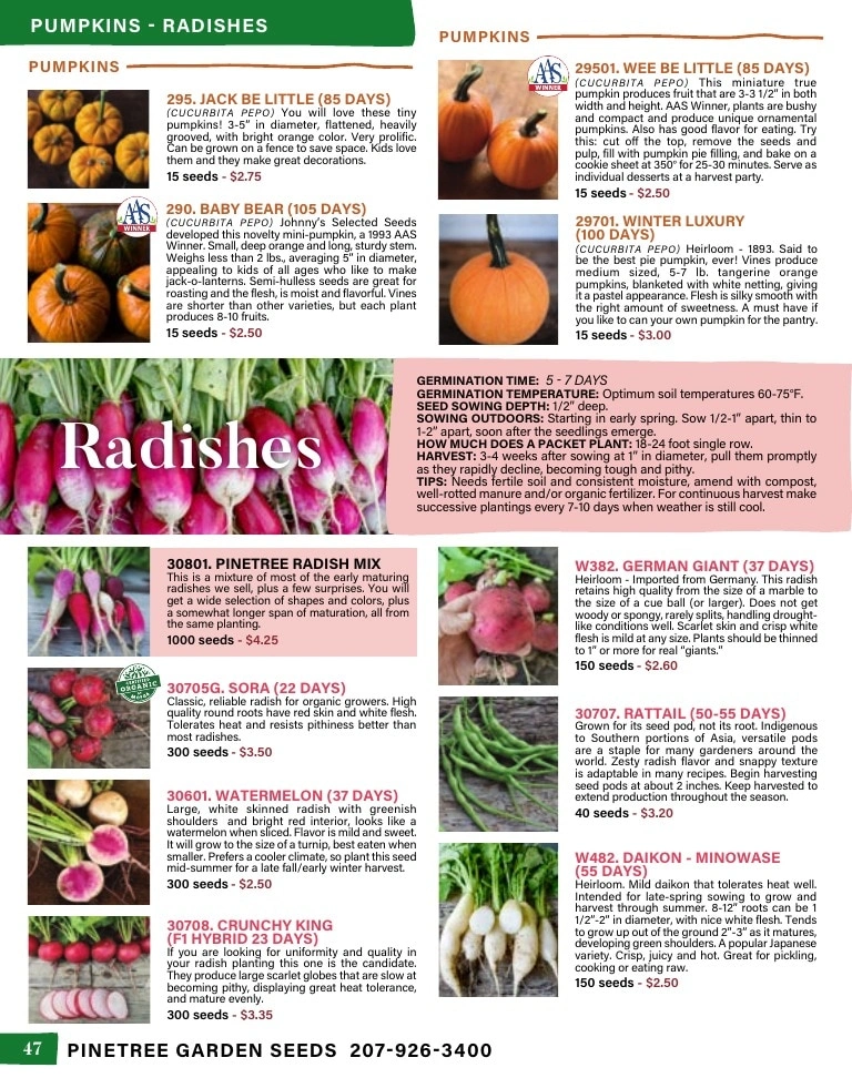 Pinetree Garden Seeds flyer page 48