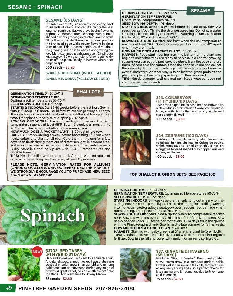 Pinetree Garden Seeds flyer page 50