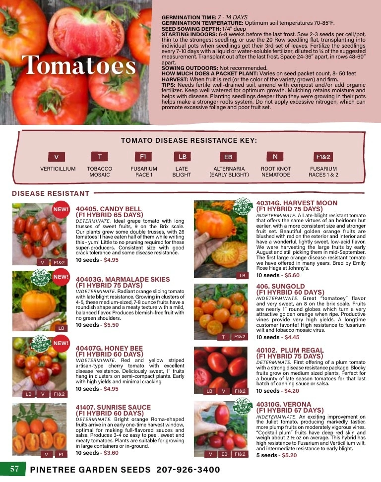 Pinetree Garden Seeds flyer page 58