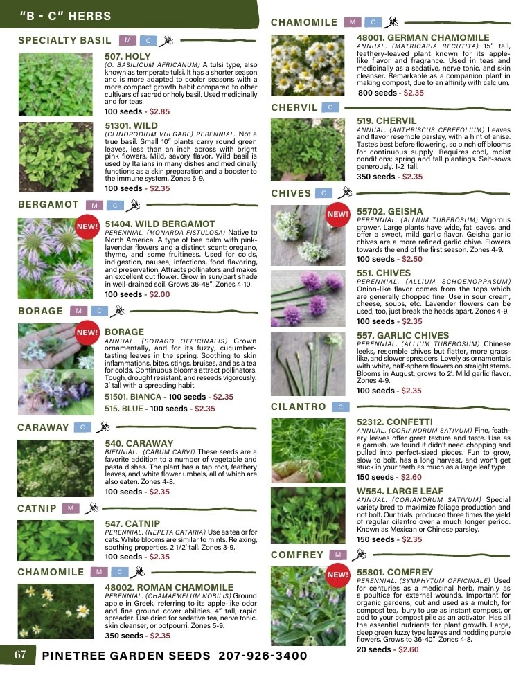 Pinetree Garden Seeds flyer page 68