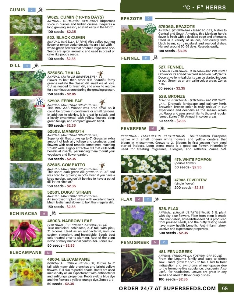 Pinetree Garden Seeds flyer page 69