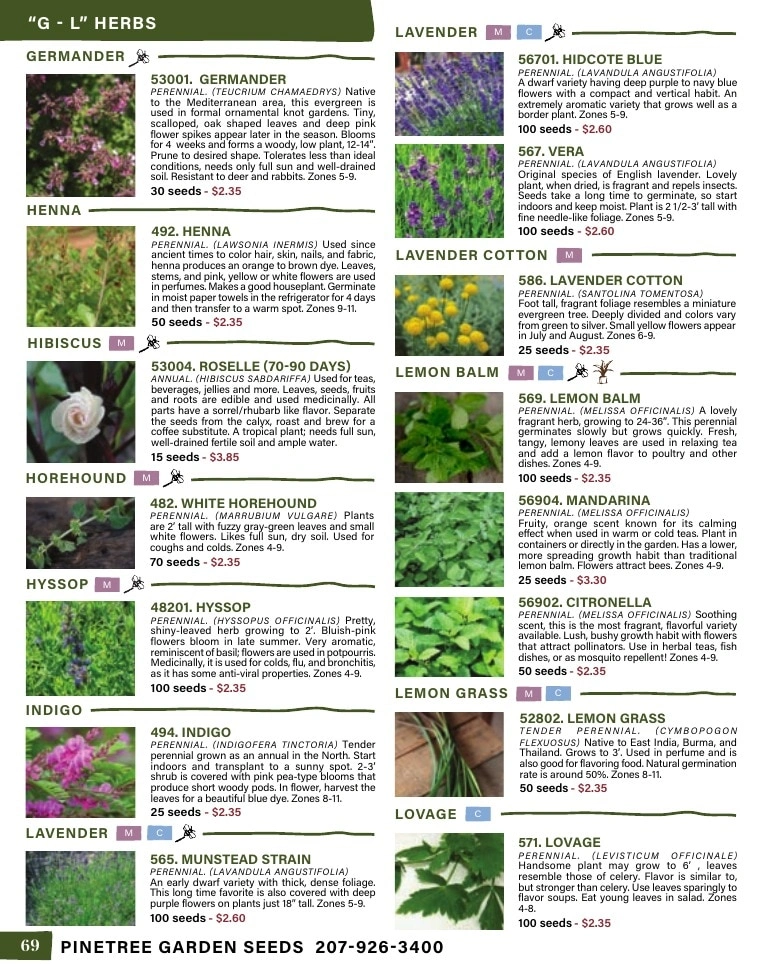 Pinetree Garden Seeds flyer page 70