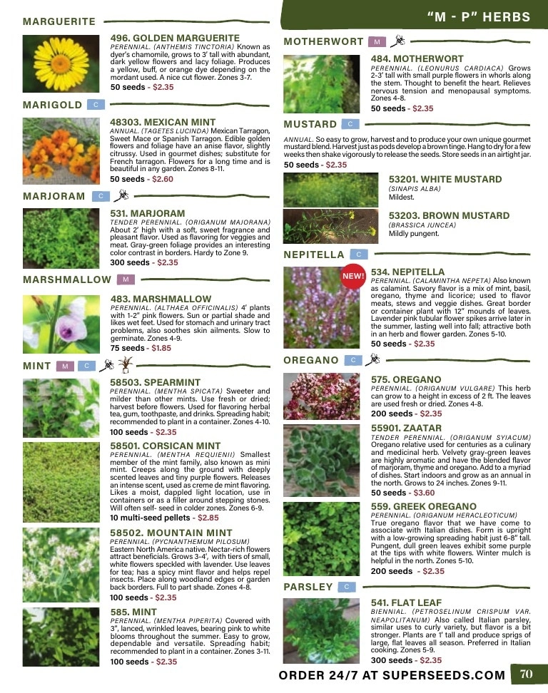 Pinetree Garden Seeds flyer page 71