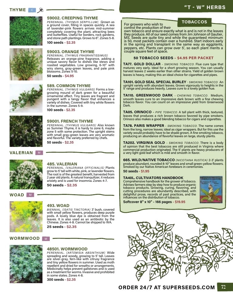 Pinetree Garden Seeds flyer page 73