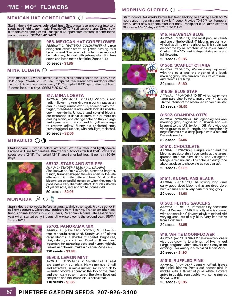 Pinetree Garden Seeds flyer page 88