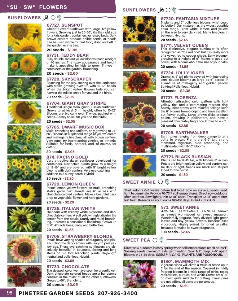 Pinetree Garden Seeds flyer page 96