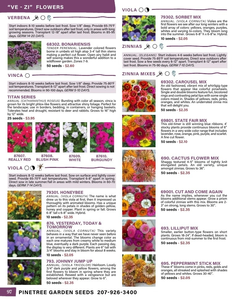 Pinetree Garden Seeds flyer page 98