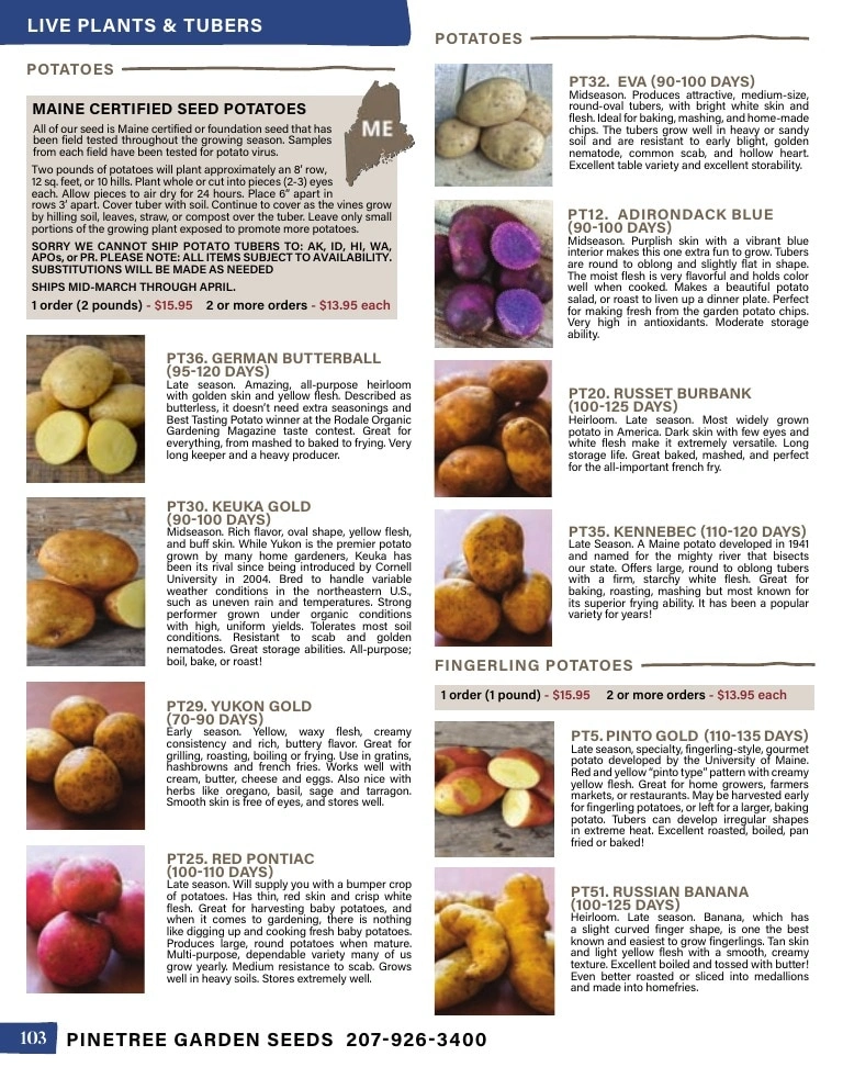 Pinetree Garden Seeds flyer page 104