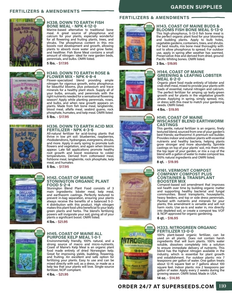 Pinetree Garden Seeds flyer page 111