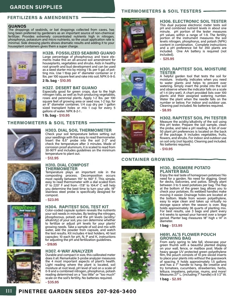 Pinetree Garden Seeds flyer page 112