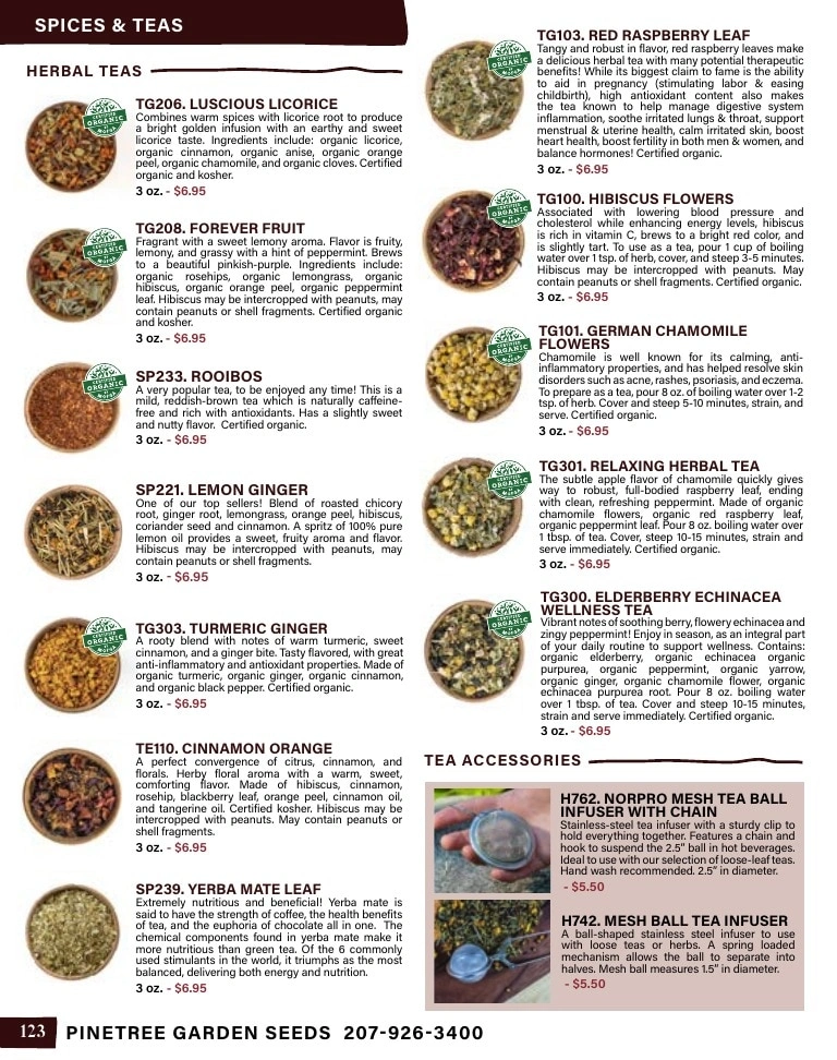 Pinetree Garden Seeds flyer page 124