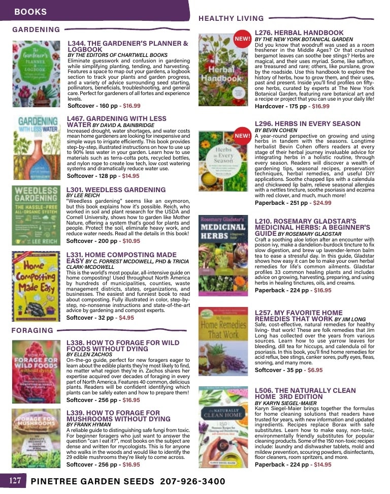 Pinetree Garden Seeds flyer page 128