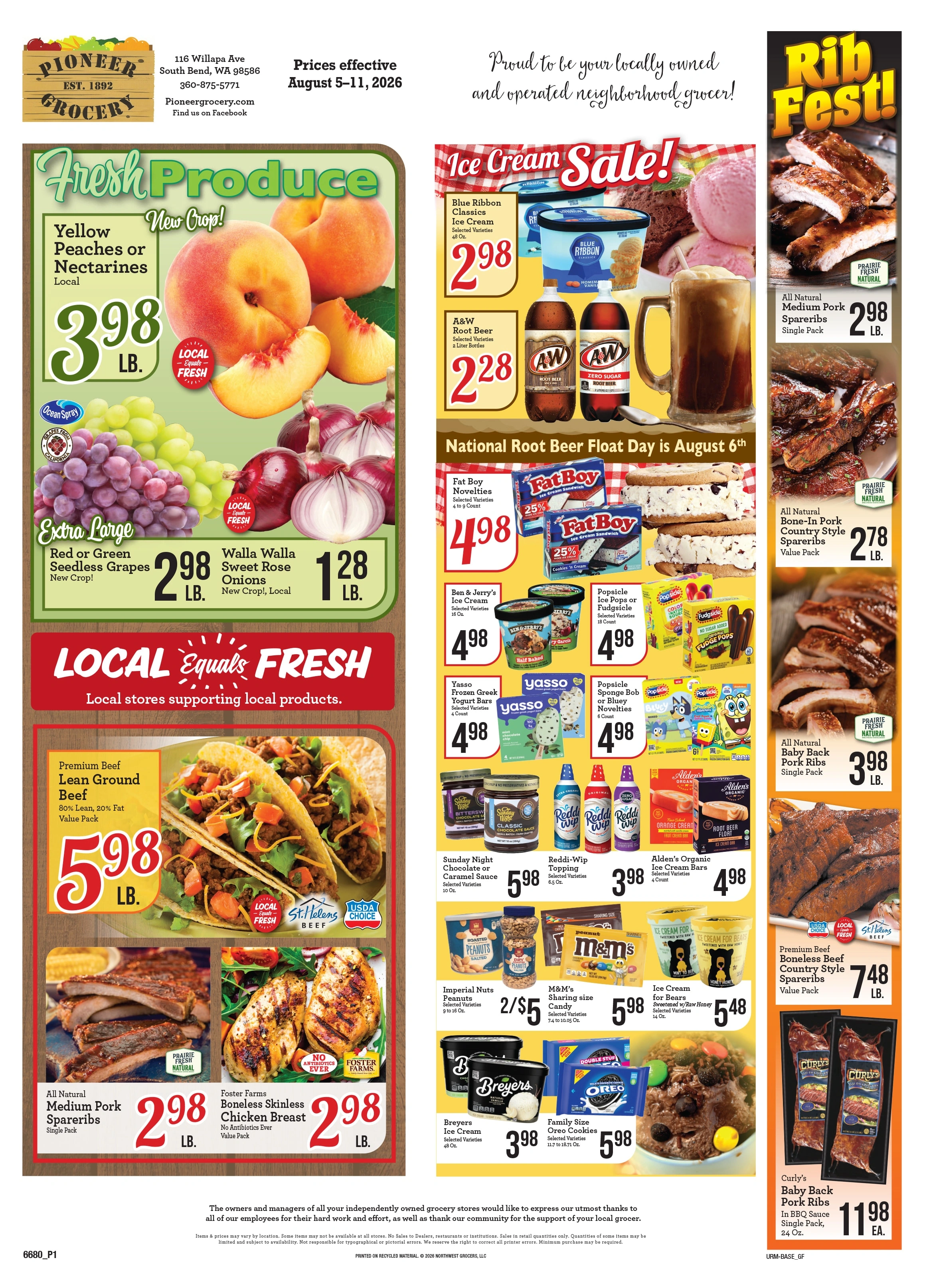 Pioneer Grocery flyer page 1