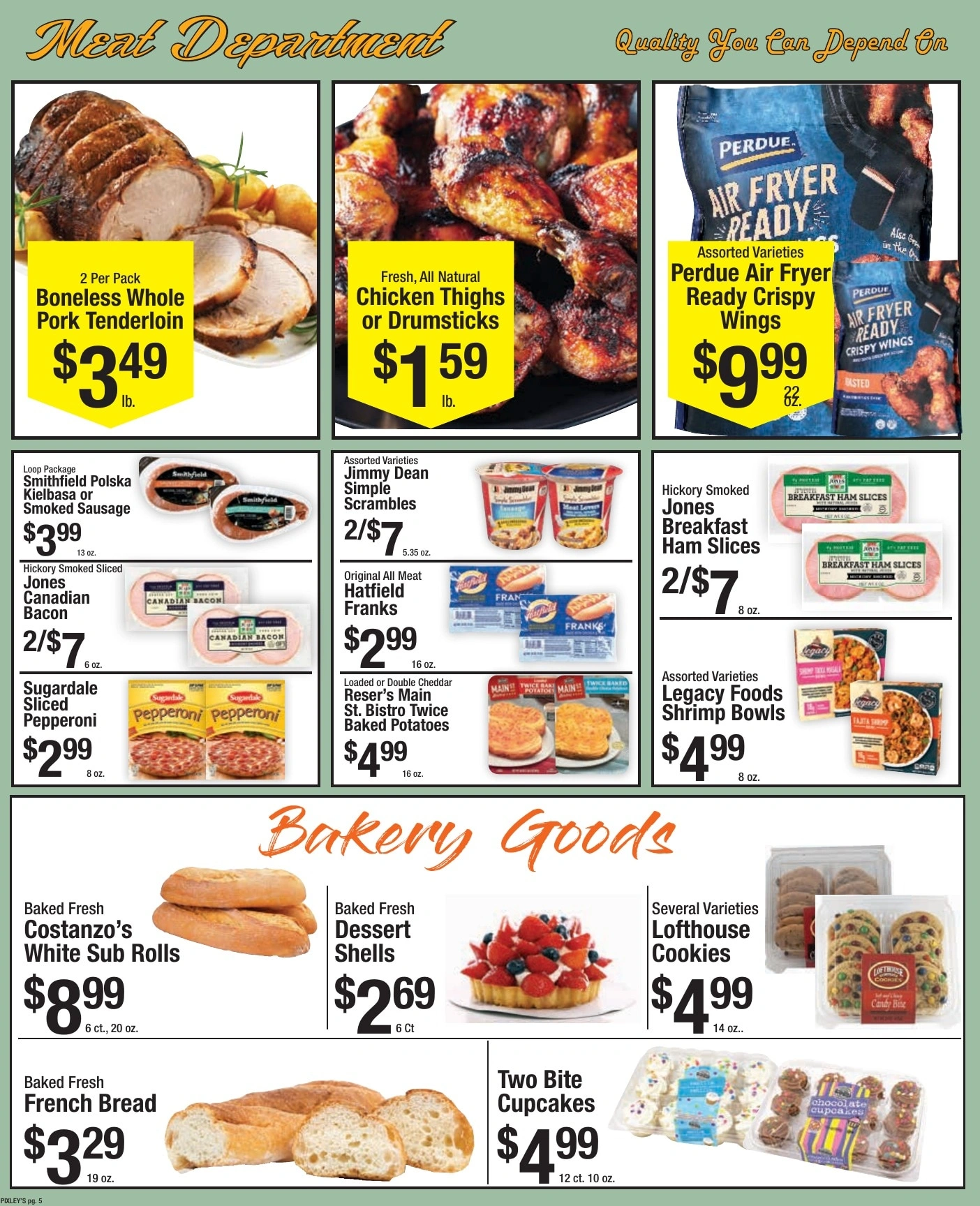Pixley's Shurfine Food Mart flyer page 5