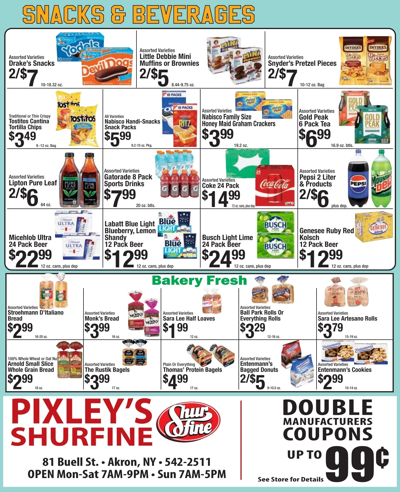 Pixley's Shurfine Food Mart flyer page 8