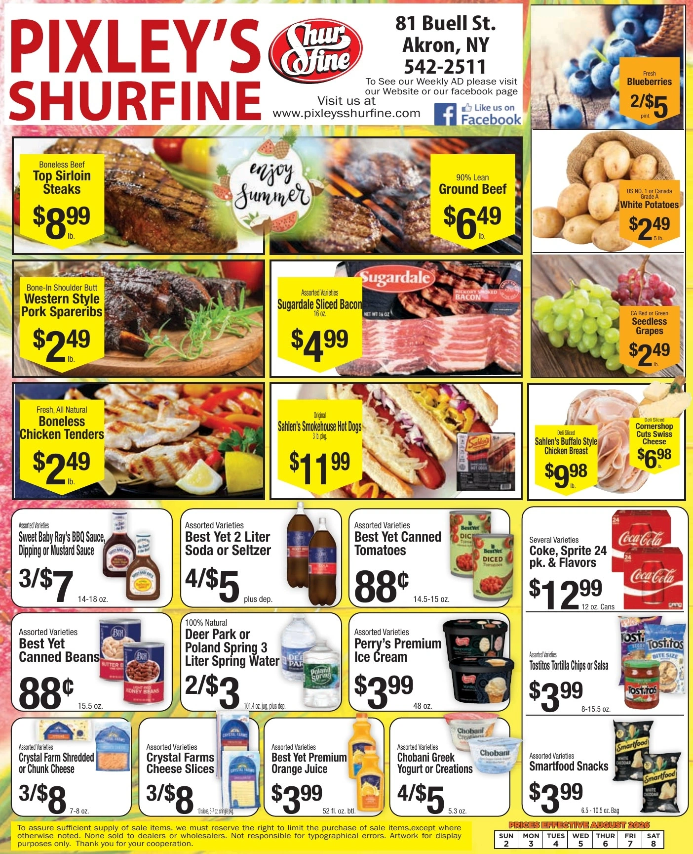 Pixley's Shurfine Food Mart flyer page 1