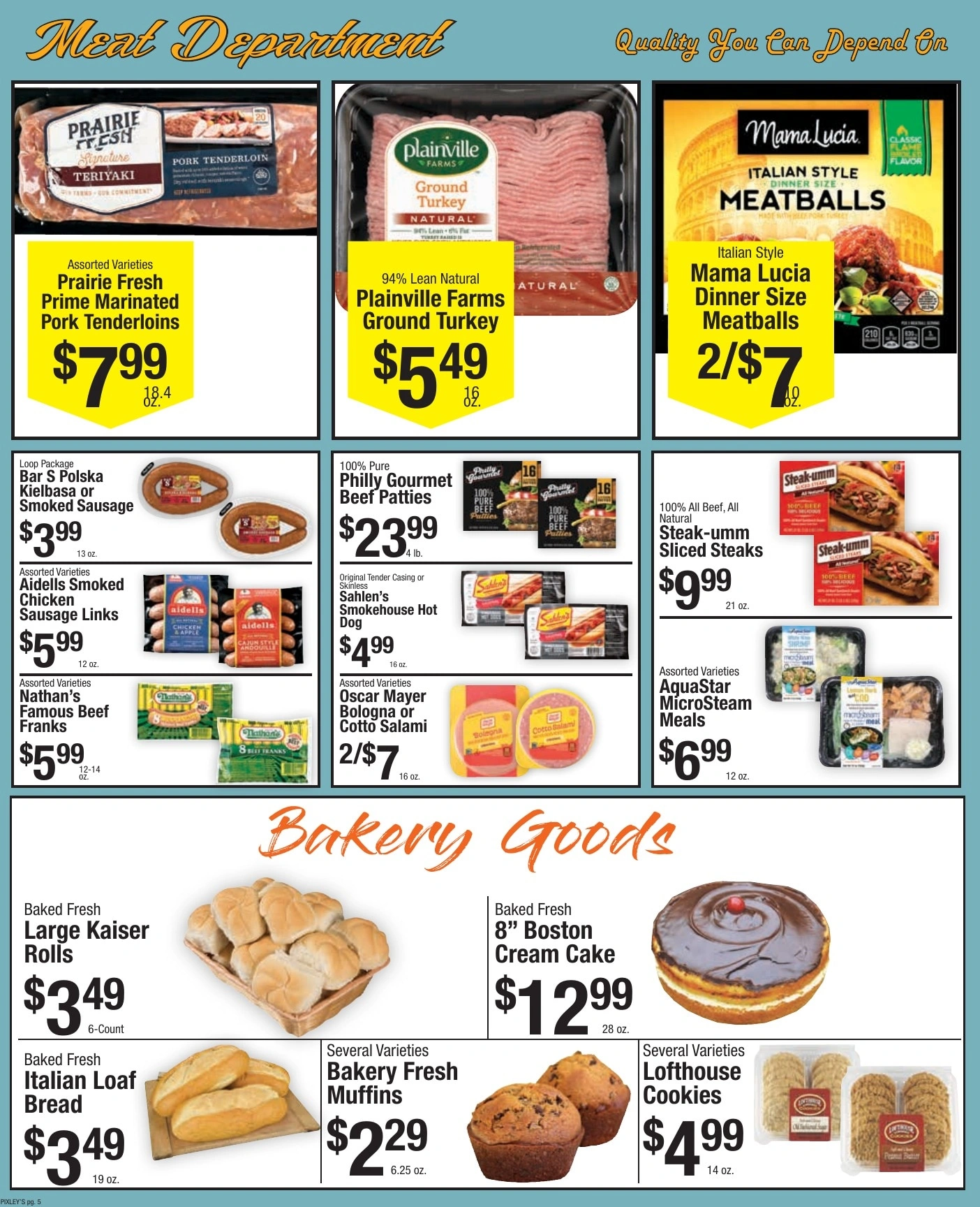 Pixley's Shurfine Food Mart flyer page 5
