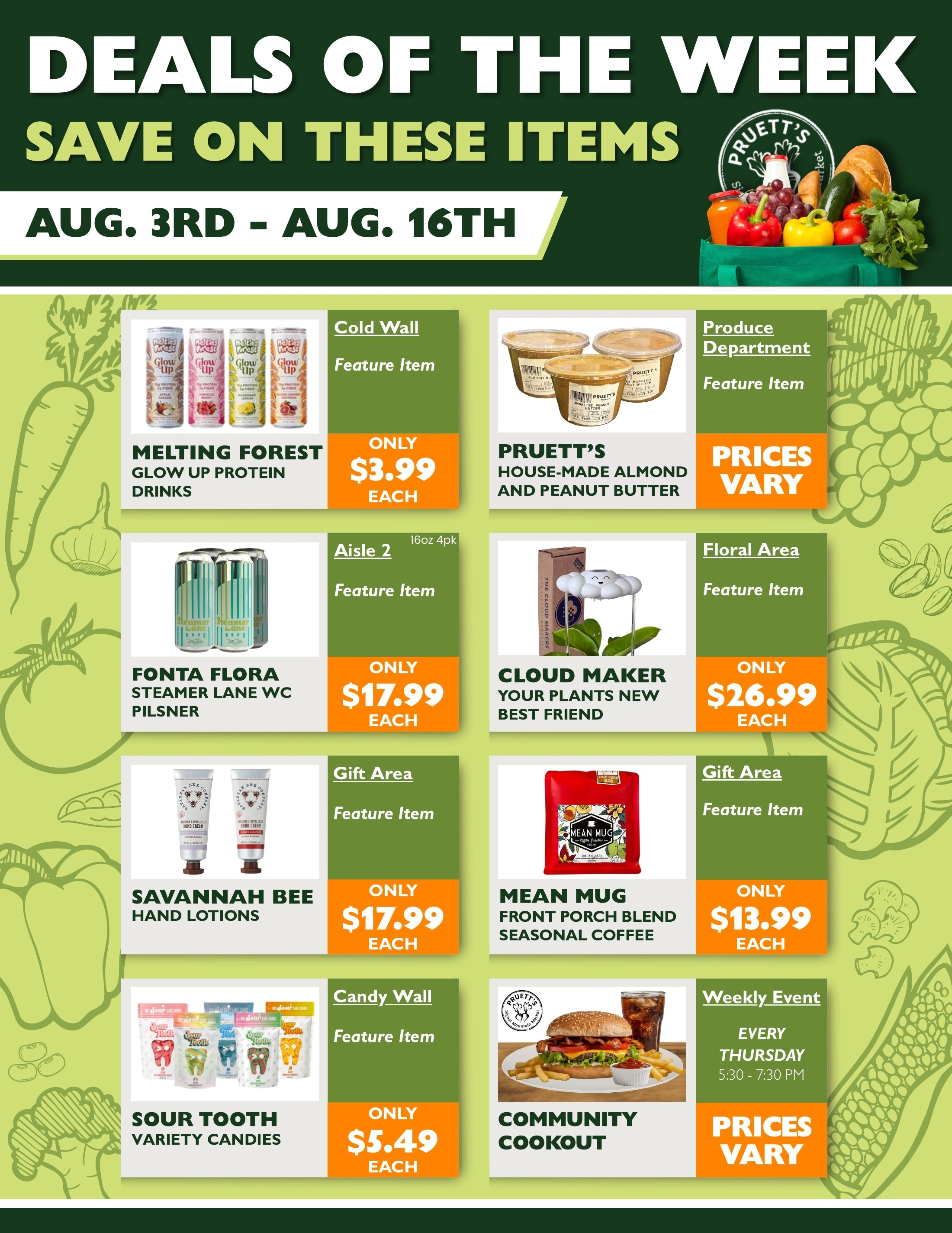 Pruett's Market flyer page 1