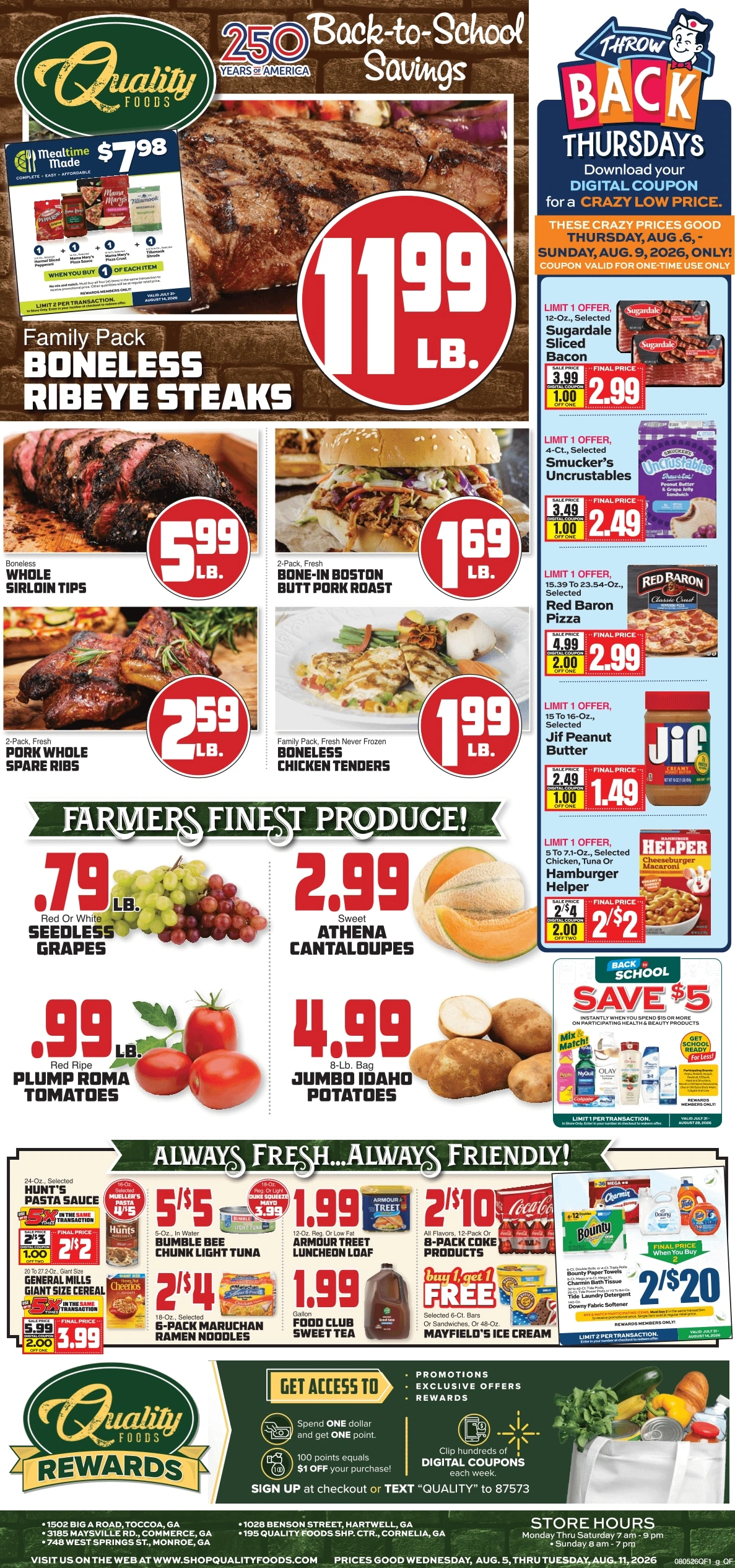 Quality Foods flyer page 1