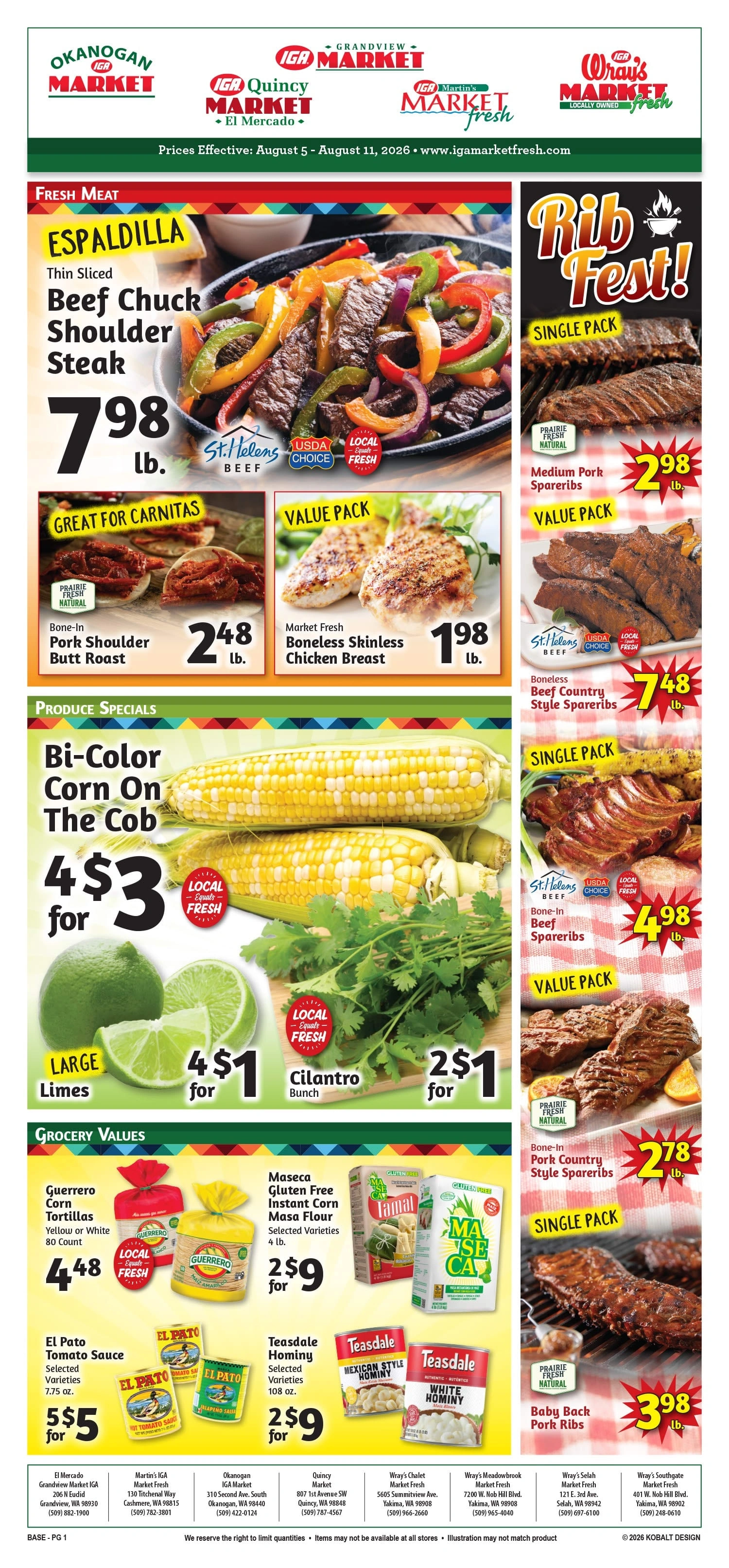Quincy Market IGA flyer page 1