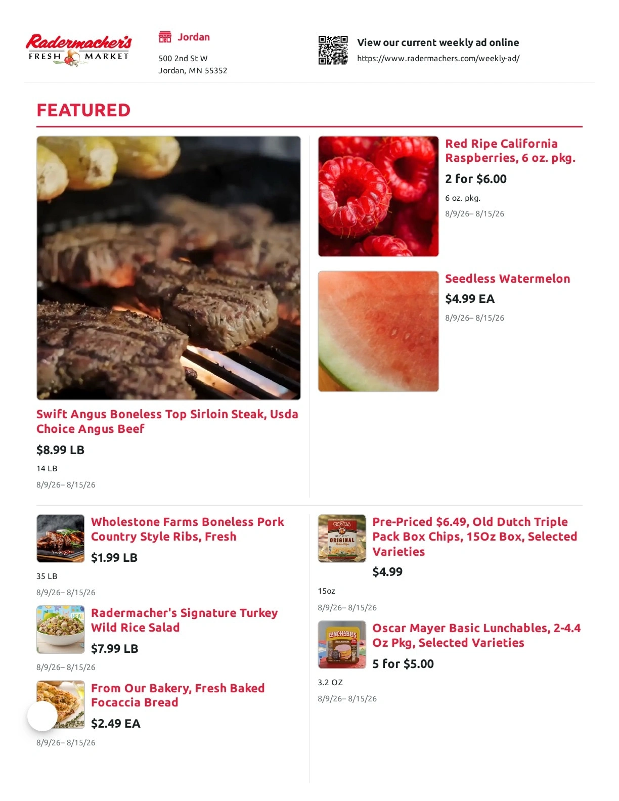 Radermacher's Fresh Market flyer page 1