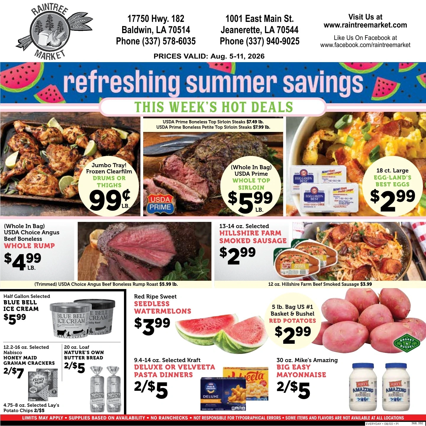 Raintree Market flyer page 1