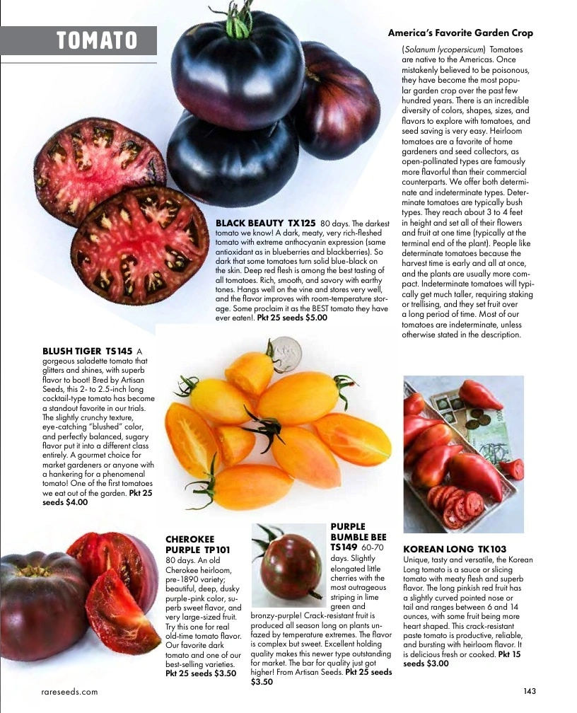 Baker Creek Heirloom Seeds flyer page 143