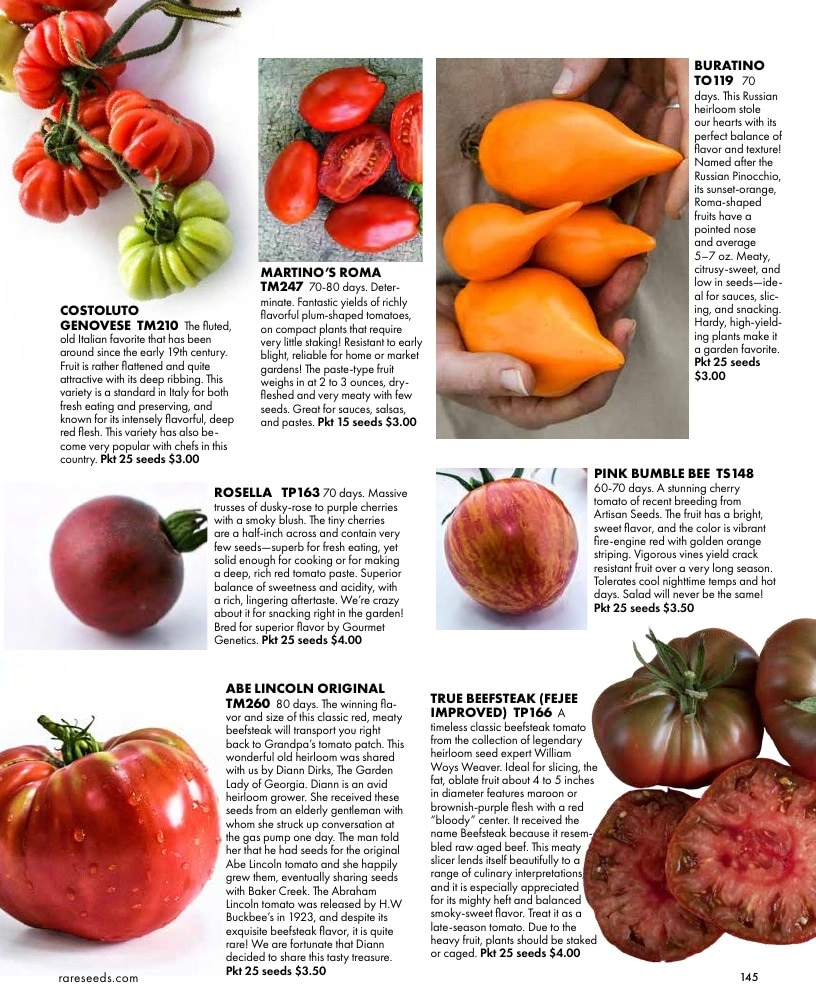 Baker Creek Heirloom Seeds flyer page 145