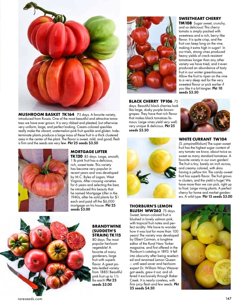 Baker Creek Heirloom Seeds flyer page 147