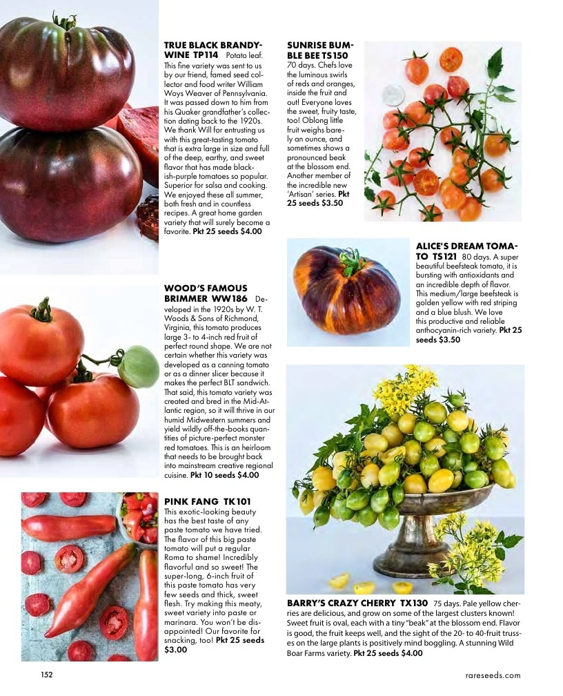 Baker Creek Heirloom Seeds flyer page 152