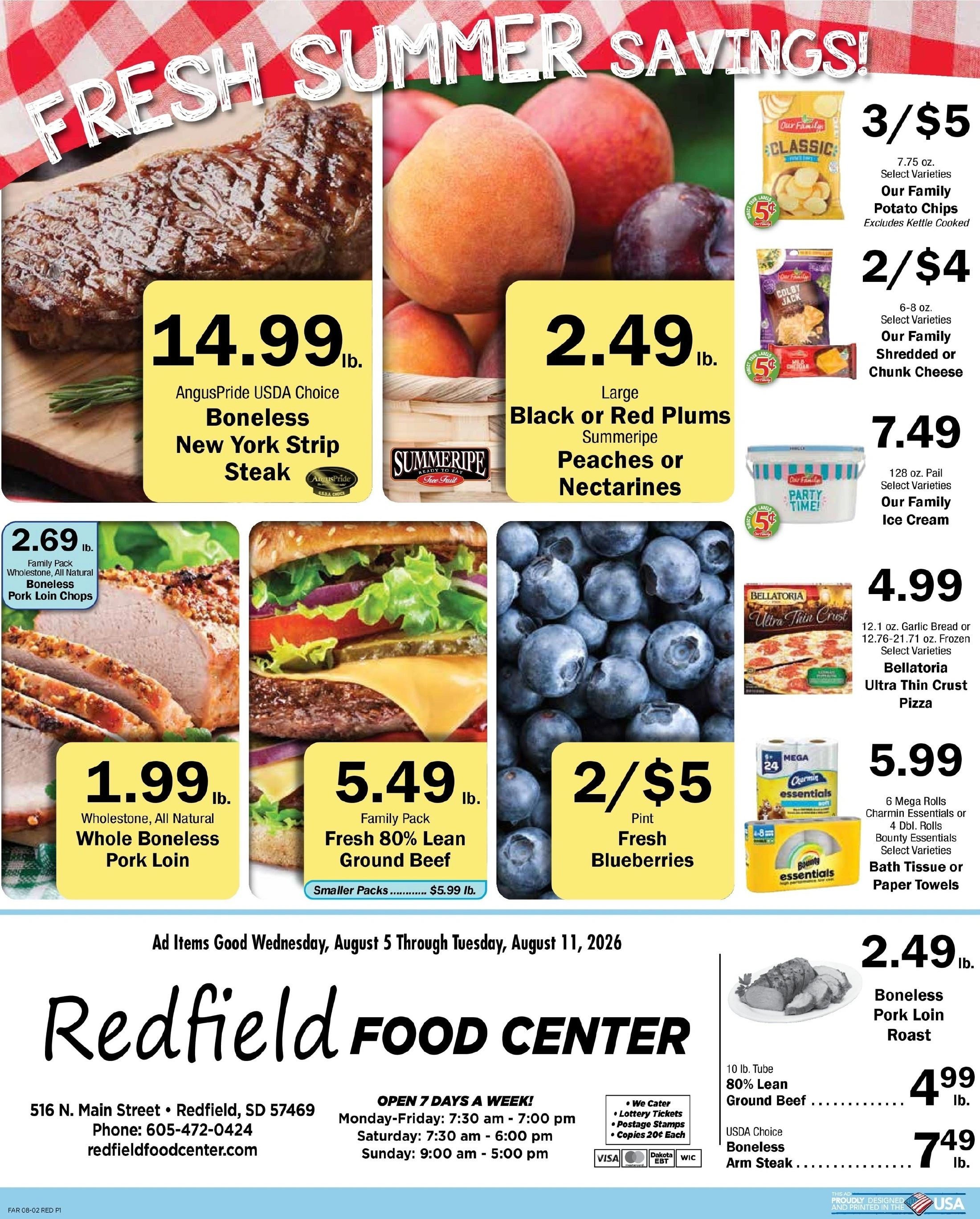 Redfield Food Center flyer page 1